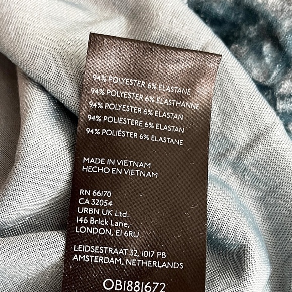 Urban Outfitters Crushed Velvet Mini Skirt Blue Large - Picture 11 of 14